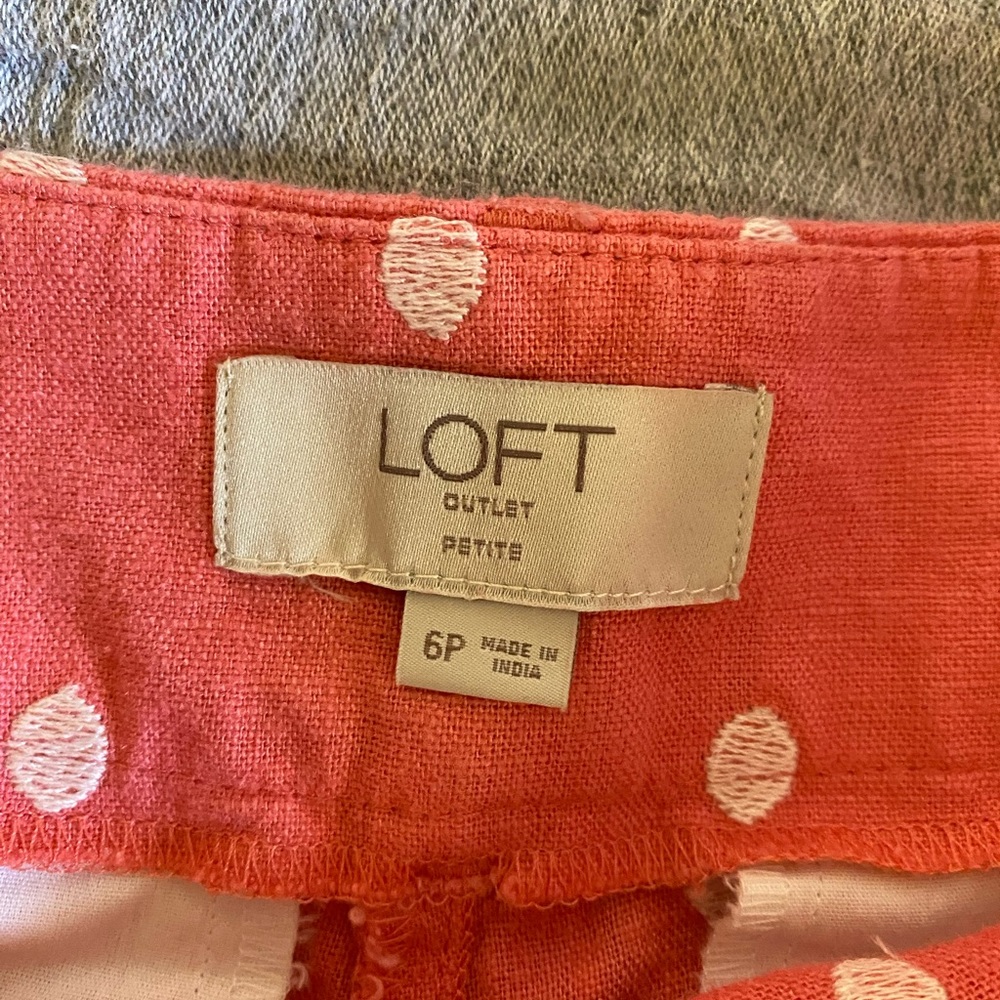 Coral loft polka dot shorts